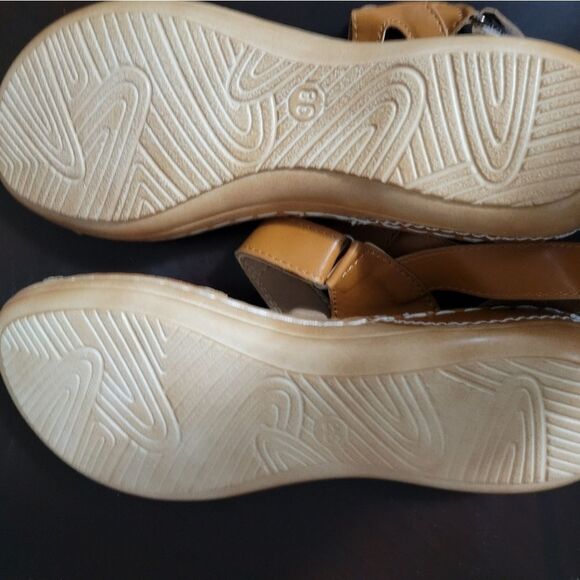 BRAND NEW BROWN OPEN TOE OPEN BACK STRAP SANDALS - Picture 6 of 16